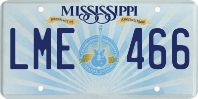 MS license plate LME466