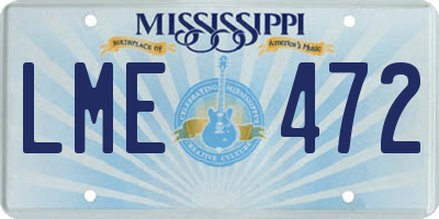 MS license plate LME472