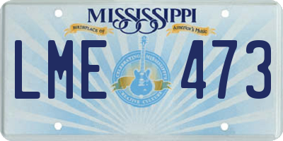 MS license plate LME473