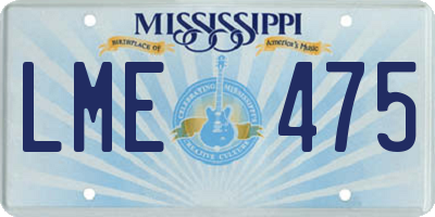 MS license plate LME475