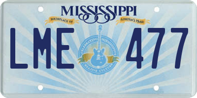 MS license plate LME477