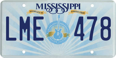 MS license plate LME478