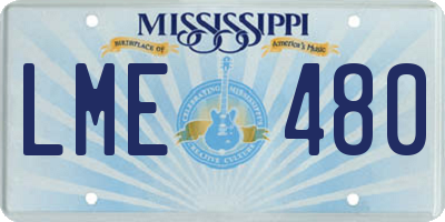MS license plate LME480