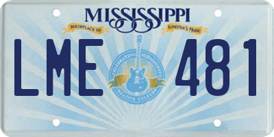 MS license plate LME481
