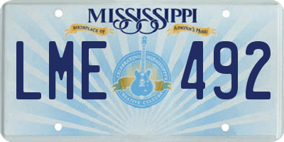 MS license plate LME492