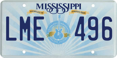 MS license plate LME496