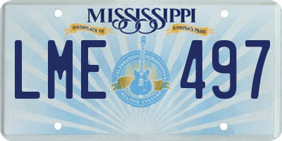 MS license plate LME497