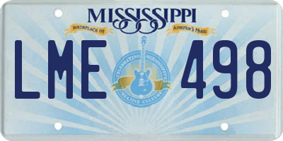 MS license plate LME498