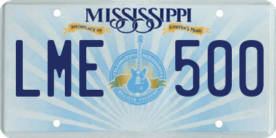 MS license plate LME500