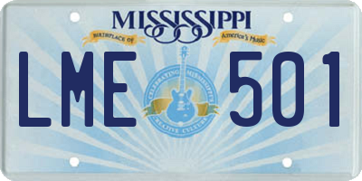 MS license plate LME501