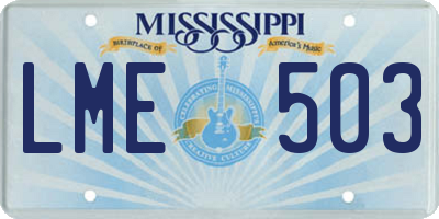 MS license plate LME503