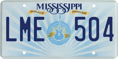 MS license plate LME504