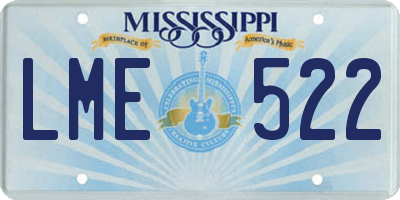 MS license plate LME522