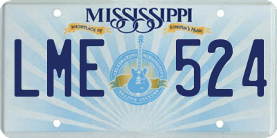 MS license plate LME524