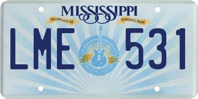 MS license plate LME531