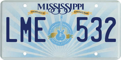 MS license plate LME532