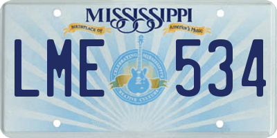 MS license plate LME534