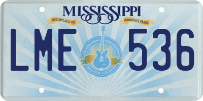 MS license plate LME536