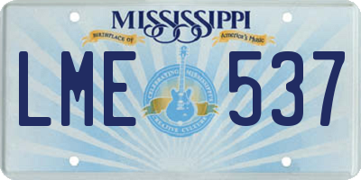 MS license plate LME537
