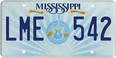 MS license plate LME542