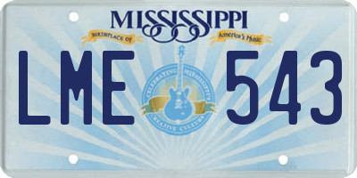 MS license plate LME543
