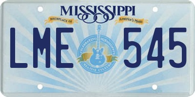 MS license plate LME545