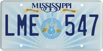 MS license plate LME547