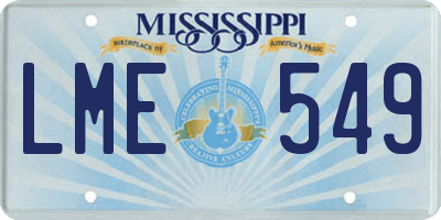 MS license plate LME549