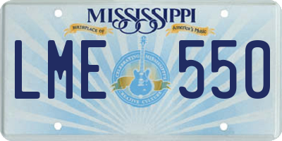 MS license plate LME550