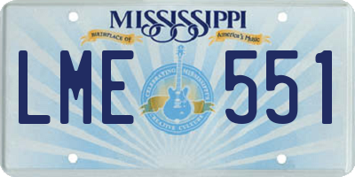 MS license plate LME551