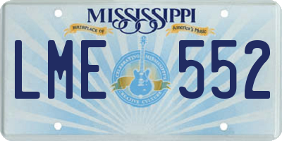 MS license plate LME552