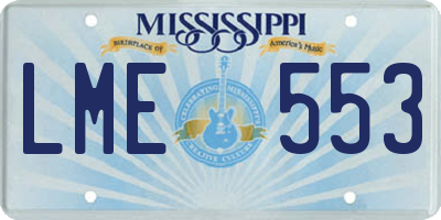MS license plate LME553