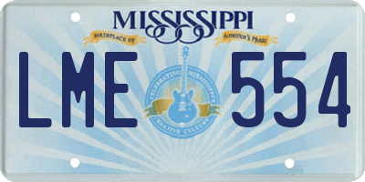 MS license plate LME554