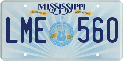 MS license plate LME560