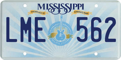 MS license plate LME562
