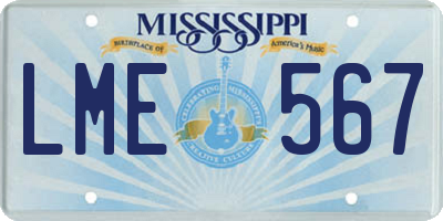 MS license plate LME567