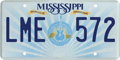MS license plate LME572