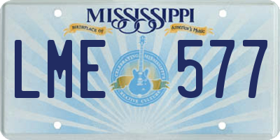 MS license plate LME577