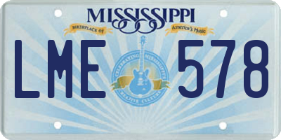 MS license plate LME578