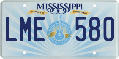 MS license plate LME580