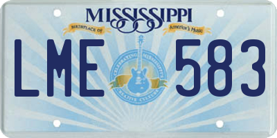 MS license plate LME583