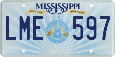MS license plate LME597