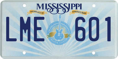 MS license plate LME601