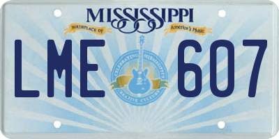MS license plate LME607