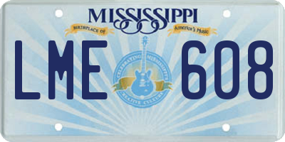 MS license plate LME608
