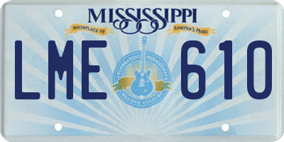 MS license plate LME610