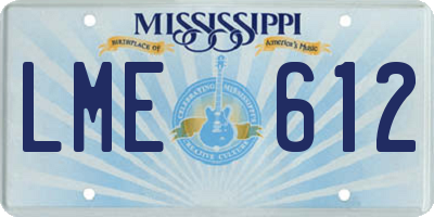 MS license plate LME612