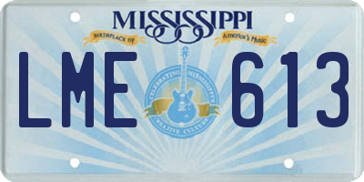 MS license plate LME613