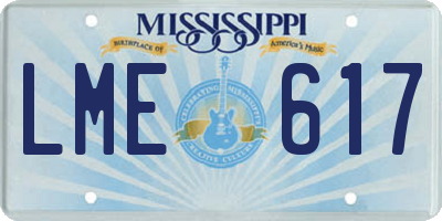 MS license plate LME617