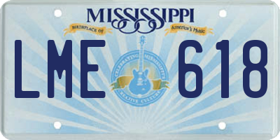 MS license plate LME618